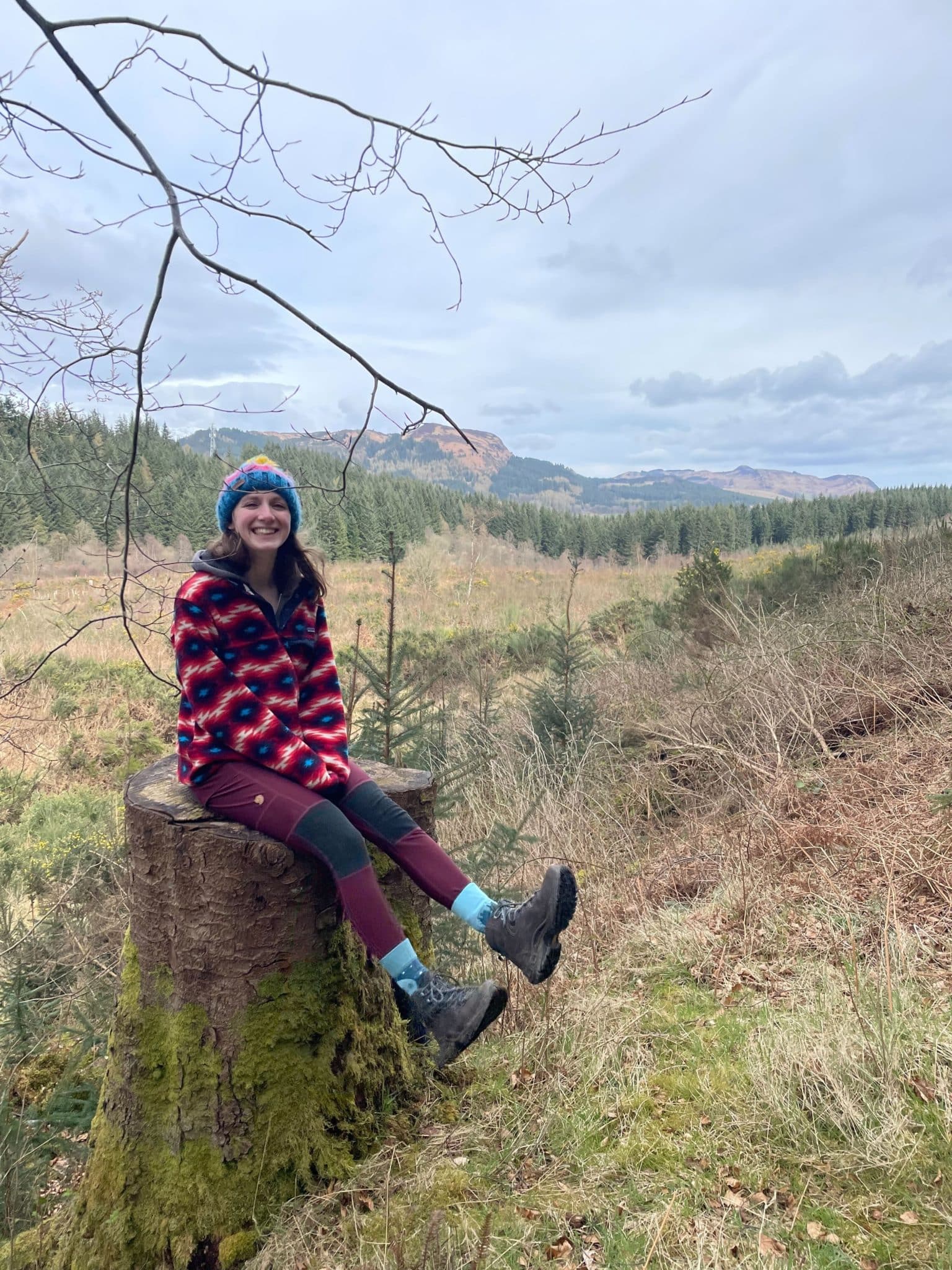 Meggy hiking in Glasgow, Scotland